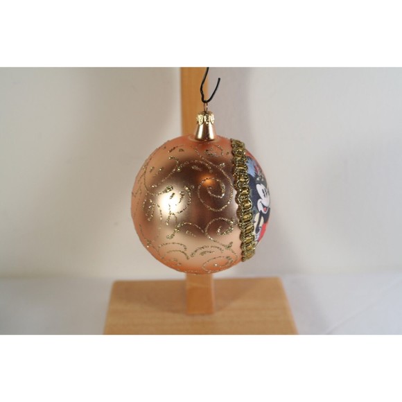 Silk Print Disney Bulb Ornament Vintage Mickey and Minnie Glass Kurt Adler - Picture 3 of 11